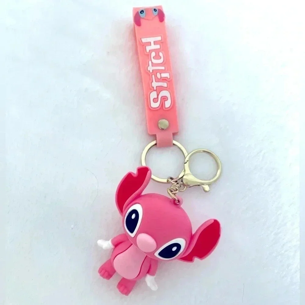 Stitch Angel Cartoon Character 3D Silicone Charm Keychain